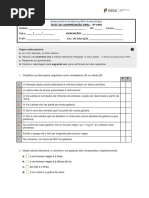 1º Testecompreensão Oral 6º Ano