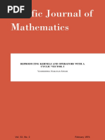 Pacific Journal of Mathematics: Reproducing Kernels and Operators With A Cyclic Vector. I