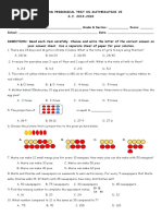 Second Periodical Test in Mathematics Vi S.Y. 2019-2020