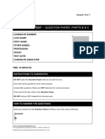 Reading Sub-Test - Question Paper: Parts B & C