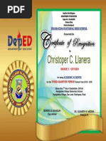 Ertificate of Recognition: Pinabacdao National High School