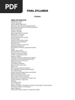 Final Syllabus: Anatomy Upper and Lower Limb