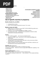 Use of Specific Vaccines in Pregnancy: Bacillus Calmette - Gu - Erin (BCG)