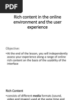 Rich Content in The Online Environment and The User Experience