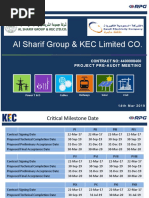 Al Sharif Group & KEC Limited CO.: CONTRACT NO: 4400008460 P Ro Ject Pre - Audit Me Eti NG