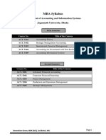 MBA Syllabus: Department of Accounting and Information Systems Jagannath University, Dhaka