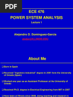 ECE 476 Power System Analysis: Alejandro D. Dominguez-Garcia