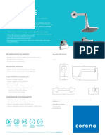 Ducha Corona Ca4005551 FT Ducha 8p Palanca Cascade Technical Sheet Ca4005551