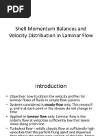 Shell Momentum Balances and Velocity Distribution in Laminar Flow