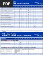 AUDIT CALENDAR 2019 - General: FME - Asia Pacific