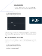 Absolute, Relative, & Polar Coordinate Entry