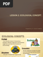 Lesson 2: Ecological Concept: Prepared By: Dr. Arnel B. Beltran