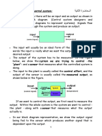 Introduction To Control System:: "Plant"-And A Sensor That Measures What The Controlled System Is