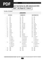 All India Aakash Test Series For JEE (Advanced) - 2020: TEST - 3A (Paper-2) - Code-C