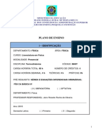 Plano de Ensino de Termodinâmica 