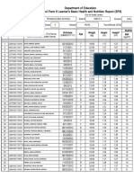 Department of Education School Form 8 Learner's Basic Health and Nutrition Report (SF8)