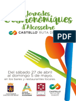 Jornades Gastronomiques Alcossebre Programa