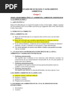 Cuestionario de Ecología y Saneamiento Ambiental