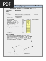 Pressure Loss / Source Pressure Calculator - For Fighting System Pipes