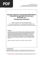 Aprender Jugando y Manipulando Matemáticas Propuesta de Aplicación Práctica para Alumnado Con Discapacidad Intelectual