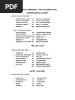 Pairing of Personnel For Accommodation Operations Department