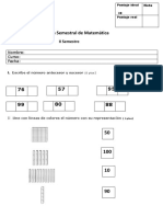 Semestral de Matemática Segundo Básico