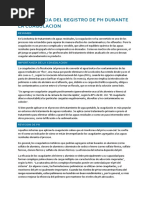 Importancia Del Registro de PH Durante La Coagulacion