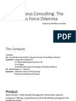 Ascelepius Consulting: The Sales Force Dilemma: Analysis by Shobhana Chandra