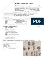 Sample Test - Project 3 (Unit 1) : I) Present Simple or Present Continuous: - /10