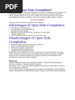 Advantages of Open Hole Completion