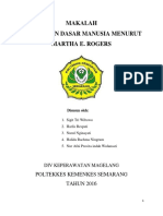 Makalah Kebutuhan Dasar Manusia Menurut Martha E. Rogers: Poltekkes Kemenkes Semarang TAHUN 2016