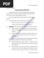 Nepal Marriage Bill 2011 B S