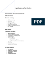 Sample Business Plan Outline PDF