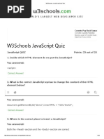 W3School Javascript Quiz Test PDF