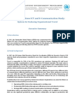 The United Nations ICT and E-Communication Study:: Options For Reducing Organizational Travel