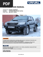 Installation Manual: Product: Front Bumper MODEL: TOYOTA HILUX (2011-2015) PART NO: 2D.5707.1.B-NL