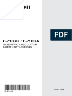 F-718SG / F-718SA: Scientific Calculator User Instructions