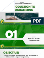 Module 1 - Intro To Programming