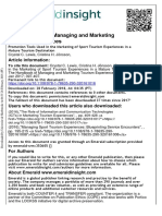 The Handbook of Managing and Marketing Tourism Experiences: Article Information