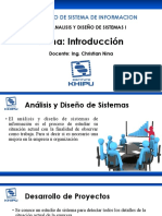 S1-S2 Introduccion Analisis y Diseño de Sistemas Ing. Christian Nina