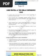 Lord Wavell The Simla Conference 1945