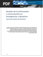 Gestion de Informacion y Comunicacion en Emergencias y Desastres