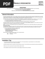 Electric Programmable Speedometer: Questions