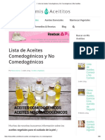 Lista de Aceites Comedogénicos y No Comedogénicos - Mis Aceititos