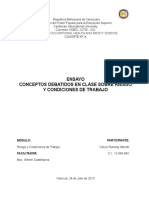 Ensayo Sobre Riesgo y Condiciones de Trabajo.