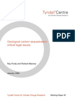 Geological Carbon Sequestration: Critical Legal Issues: Ray Purdy and Richard Macrory