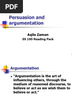 Persuasion and Argumentation: Aqila Zaman