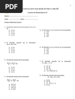 Examen de Periodo Matemáticas 1° Periodo