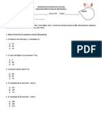 Evaluación Diferenciada de Matemática 5°B