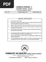 Sample Paper-1: Vibrant Academy